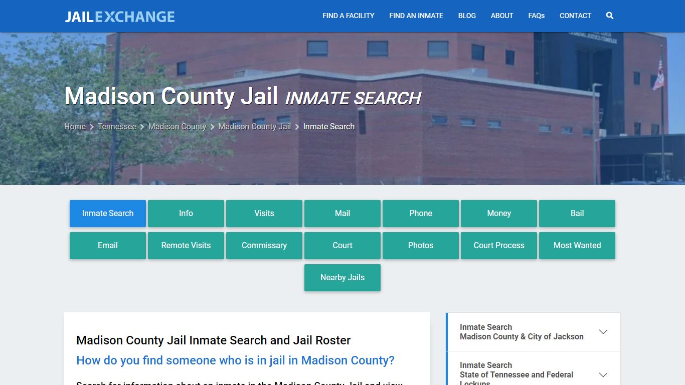 Inmate Search: Roster & Mugshots - Madison County Jail, TN